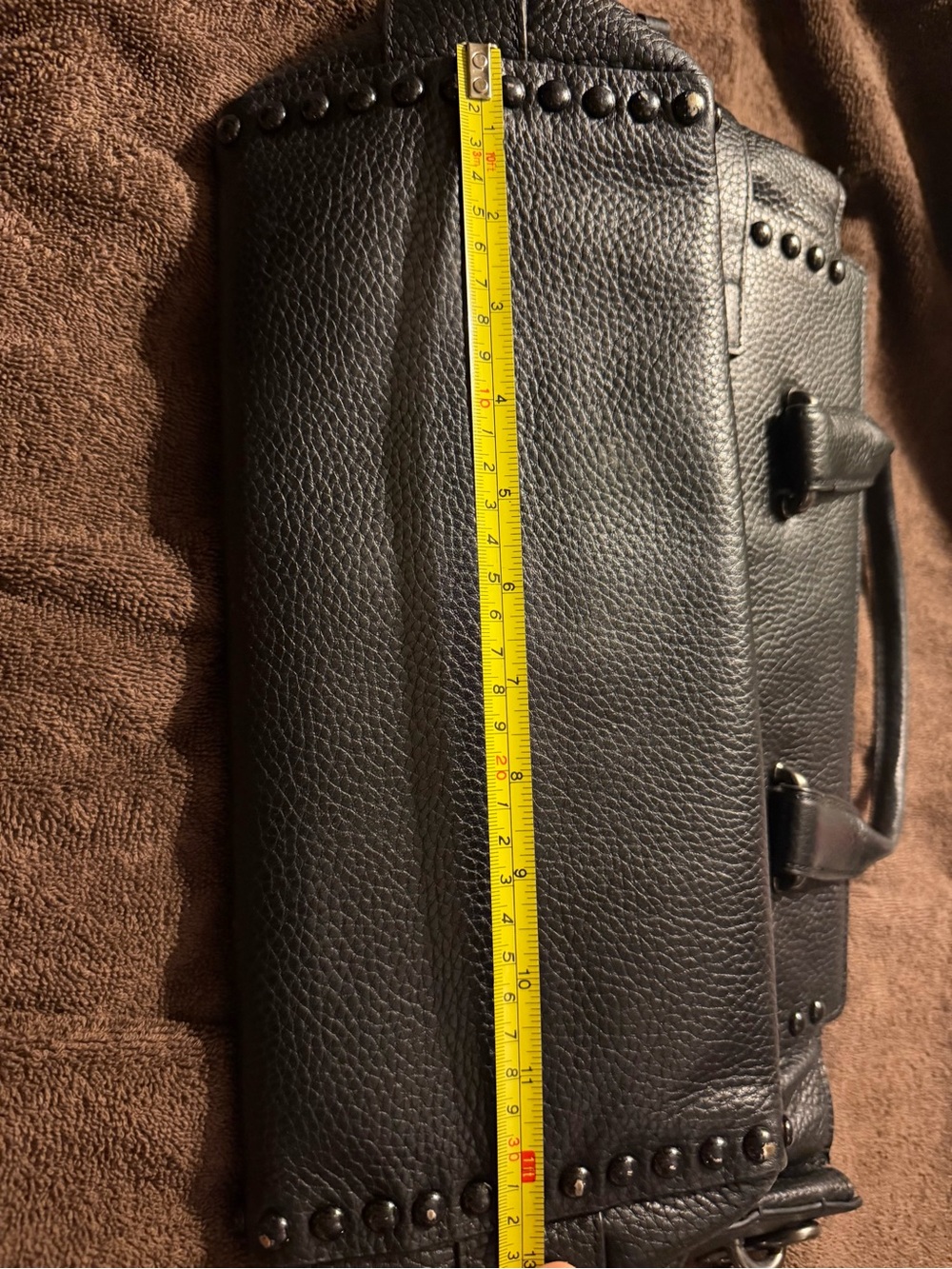 Studded Coach Swagger Carryall Black Leather Women's Bag - Picture 10 of 10
